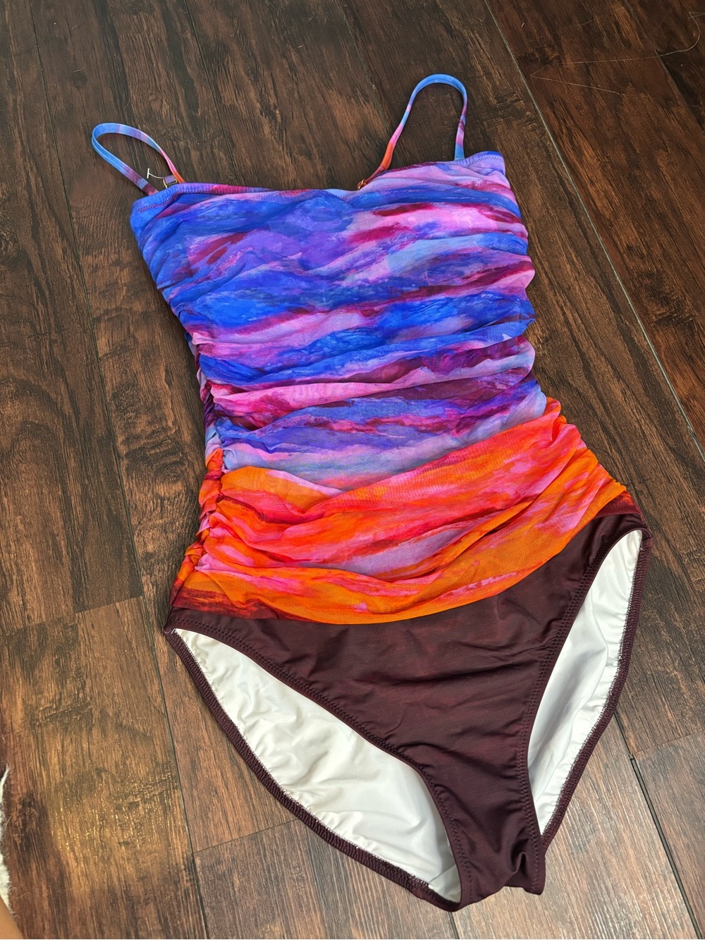 Soma Multicolor One-Piece Swimsuit - Blue, Purple, Orange, Brown